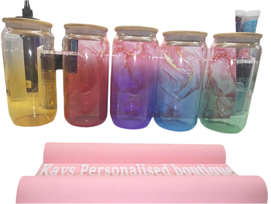 Personalised glass can jar 16 oz