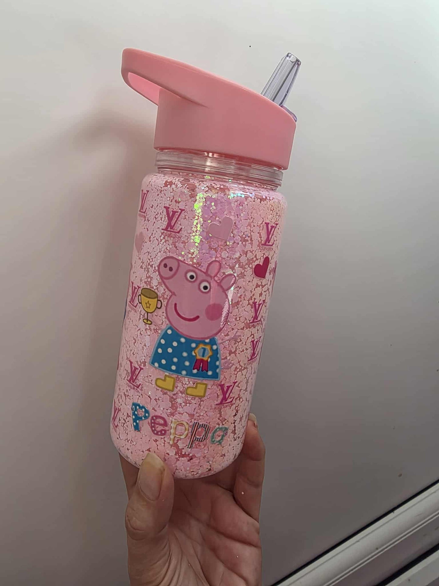 acrylic snow globe water bottle girls